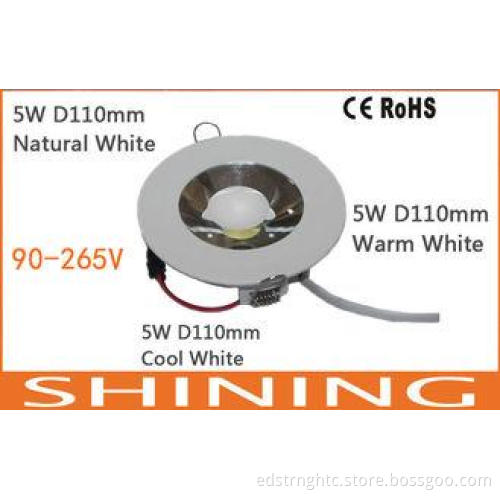 Energy Saving 5W 400Lm COB LED Downlight 6000K Cold White 1